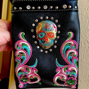 Sugar skull crossbody bag
